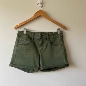 AEO 90s A-Line 30 Waist Low Rise Jean Shorts Olive Army Green Size 8